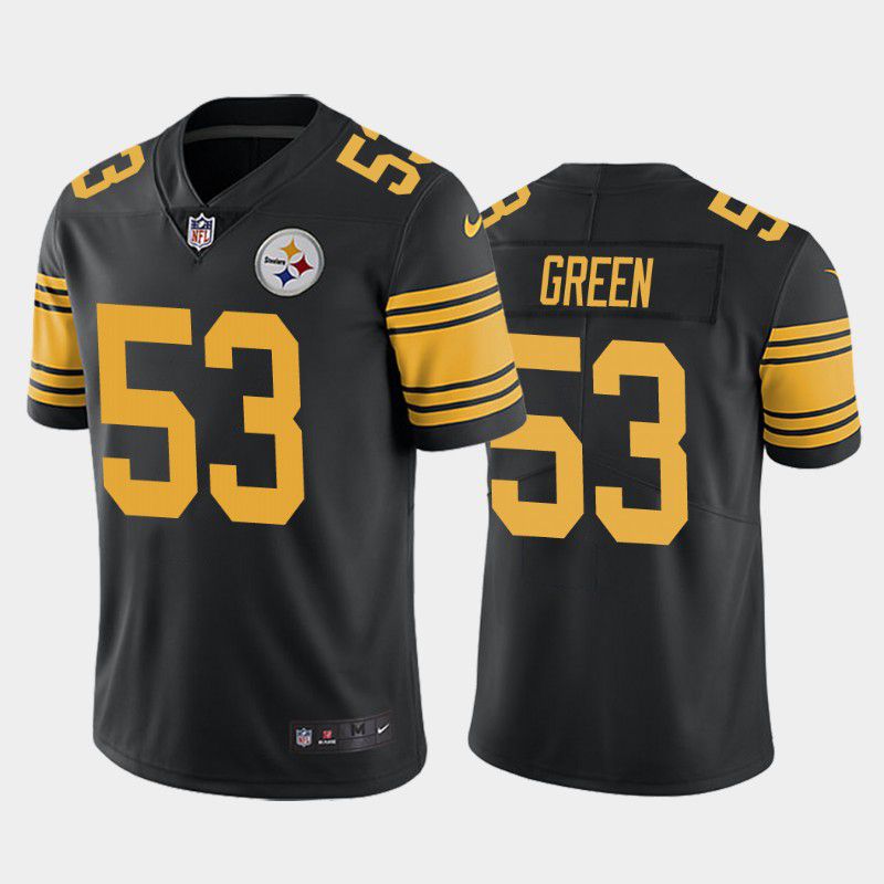 Men Pittsburgh Steelers #53 Kendrick Green Nike Black Vapor Color Rush Limited NFL Jersey